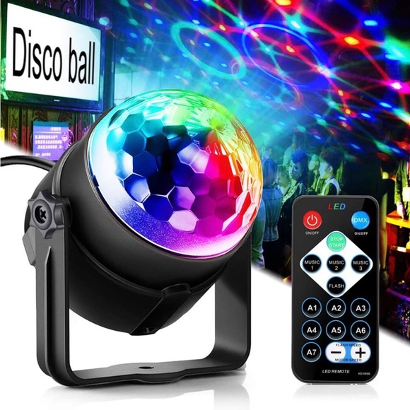 LED Party Light Disco Ball Dancing Stage Lights Remote Control Auto Sound Mode - Picture 1 of 12